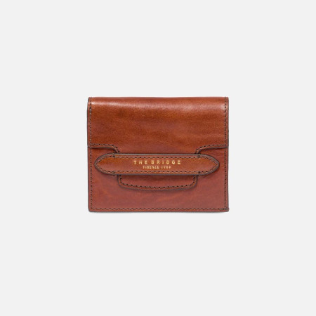 Portafoglio donna cerniera con patta piccolo The Bridge Marrone/Oro