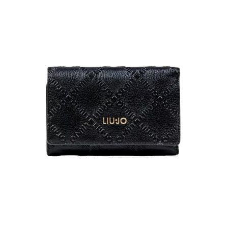 Portafoglio donna zip esterna sul retro con patta Liu Jo Caliwen Nero