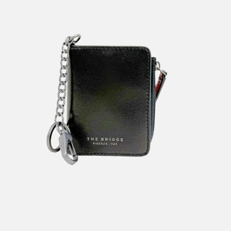 Portafoglio uomo con catena The Bridge Lupo Nero/Rutenio