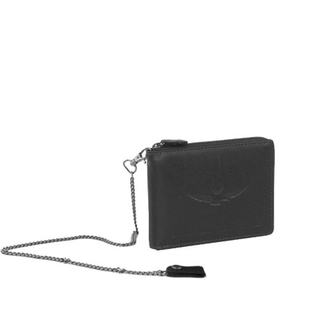 Portafoglio Uomo Zip Around Flag Aeronautica Militare Nero  Valigeria.it