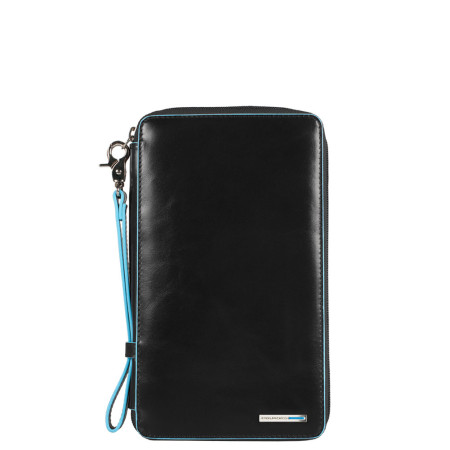 Porta documenti da viaggio con pochette removibile | Piquadro Blue Square | PP3246B2-Nero