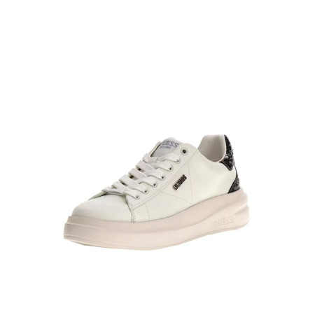 Scarpa donna sneakers bassa con glitter sulla parte dietro Guess Elbina White Silver