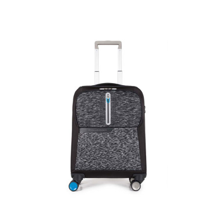 Trolley Piccolo 55 Cm Spinner 4 Ruote porta PC e iPad® con chiusura TSA bluetooth, manico-bilancia e battery pack | Piquadro BagMotic | BV3849BM-Nero
