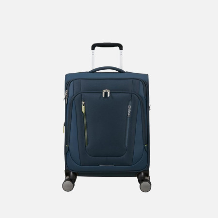 Trolley morbido 55cm 4 ruote cabina espandibile American Tourister Wanderlite Dark Navy