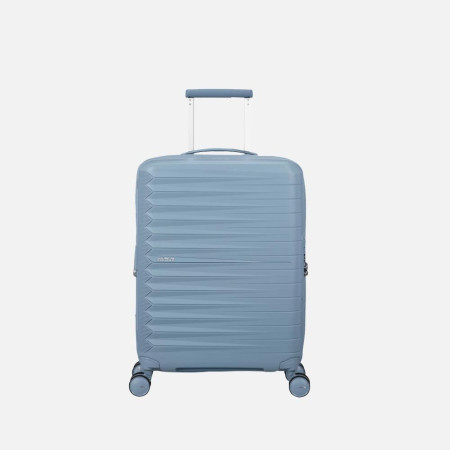 Trolley rigido 55cm 4 ruote cabina espandibile American Tourister Fastforward Steel Blue
