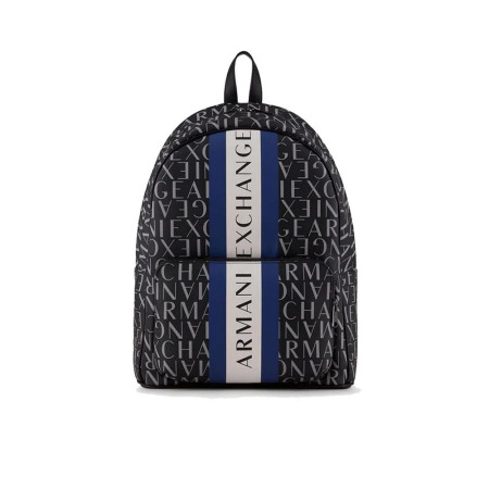 Zaino con lettering all-over Armani Exchange Blac-Olive| Valigeria.it