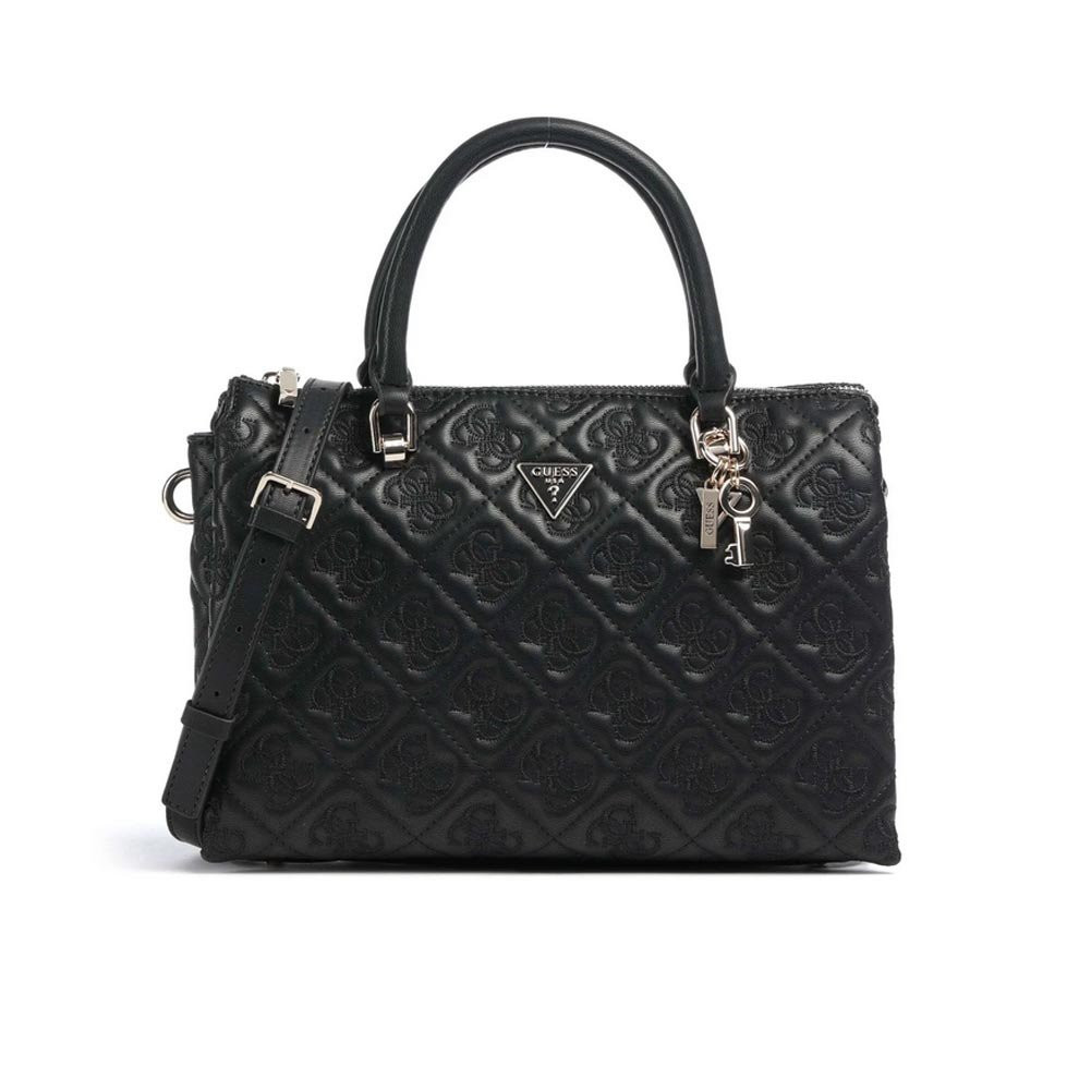 Borsa donna due manici con tracolla Guess Adelasia Black