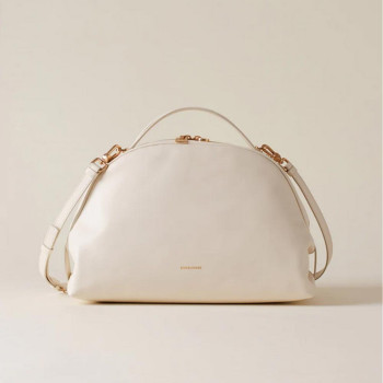 Borsa donna bauletto medio mezzaluna sexy Borbonese Cotton White