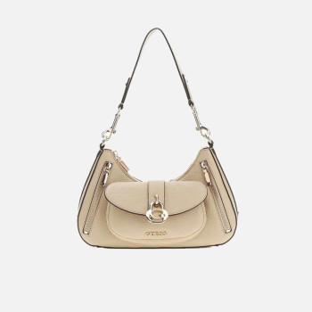 Borsa donna due manici con tracolla Guess Jessa Taupe