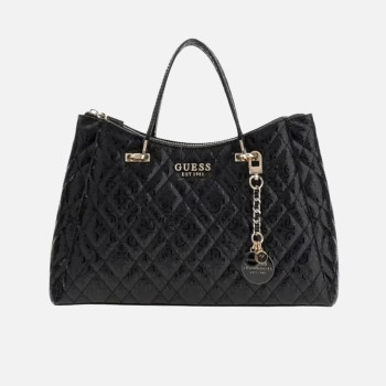 Borsa donna due manici media trapuntata Guess Isemay Black