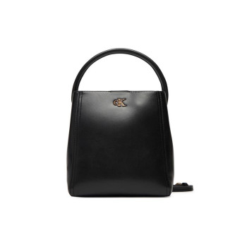Borsa donna secchiello quadrato con manico corto + tracolla Calvin Klein Black