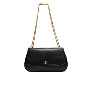 Borsa donna tracolla con patta con catena Calvin Klein Black