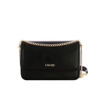 Borsa donna tracolla con patta + catena Liu Jo Manh Nero