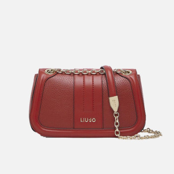 Borsa donna tracolla con patta + catena Liu Jo Ematite Ciliegia