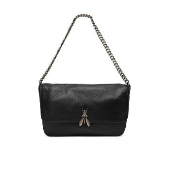 Borsa donna tracolla con patta con catena Patrizia Pepe Nero