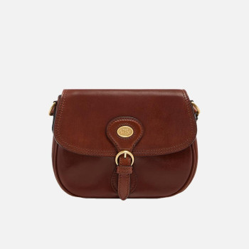 Borsa donna tracolla con patta The Bridge Isadora Marrone/Oro