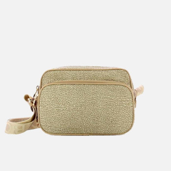 Borsa donna tracolla con zip sopra Borbonese Sabbia