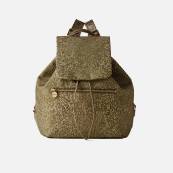 Borsa donna zainetto chiusura con patta Borbonese Olive