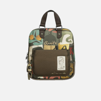 Borsa donna zainetto chiusura zip stondato con zip davanti Anekke Amphora Multicolor