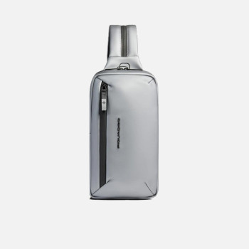 Borsello monospalla porta ipad con protezione Piquadro Corner 2.0 Argento/Nero