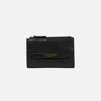 Portafoglio donna cerniera con patta medio The Bridge Lucrezia Nero/Oro