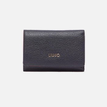 Portafoglio donna zip esterna retro con patta Liu Jo Caliwen Nero