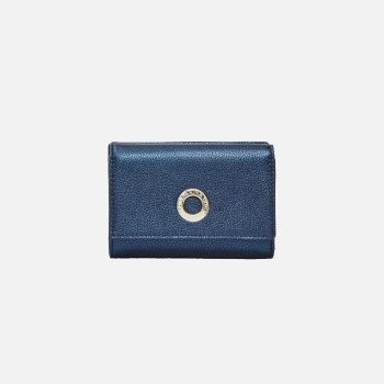 Portafolgio donna cerniera con patta medio Mandarina Duck Mellow Leather Blue Indigo