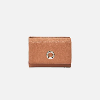 Portafolgio donna cerniera con patta medio Mandarina Duck Mellow Leather Pecan Nut