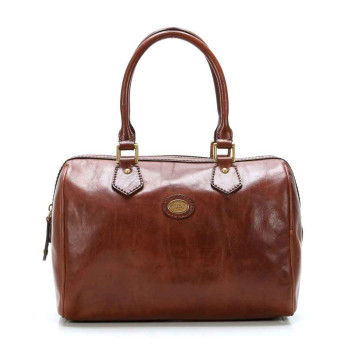 Bauletto The Bridge | 2 Manici, Vera Pelle | Linea Story donna | 048529-Marrone (valigeria)