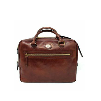 Cartella in Pelle 2 Manici da Lavoro con Tasca Anteriore | The Bridge Story Uomo | 06410501-Marrone