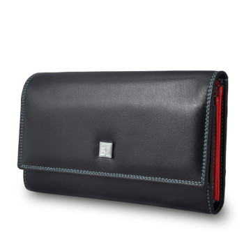 Portafoglio Donna Orizzontale con Patta | DuduBags Colorful | 534116501-Nero