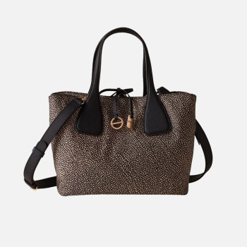 Borsa donna bauletto medio Borbonese Op Naturale/Nero