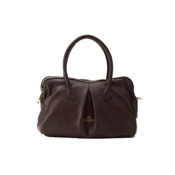 Borsa donna due manici piccola con tracolla Cuoieria Fiorentina Emma Cioccolato