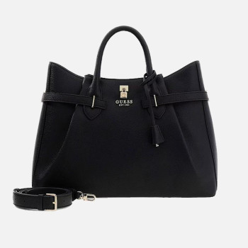 Borsa donna due manici con tracolla Guess Yesba Black