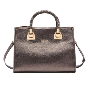 Borsa donna due manici con tracolla quadrata Liu Jo Manh Moro Light Metal