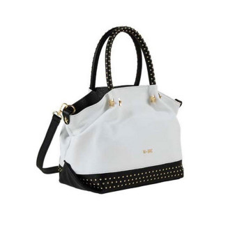 Borsa donna due manici media M-Brc C165--Bianco Nero Valigeria-it 