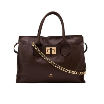 Borsa donna due manici grande Cuoieria Fiorentina Bella Cioccolato