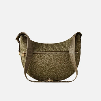 Borsa donna sacca piccola con tasca anteriore Borbonese Olive