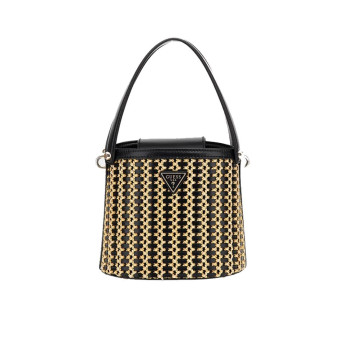 Borsa donna secchiello piccolo Atalia Guess HWWG9647030-Natural Black Valigeria-it