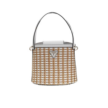 Borsa donna secchiello piccolo Atalia Guess HWWG9647030-Natural White Valigeria-it