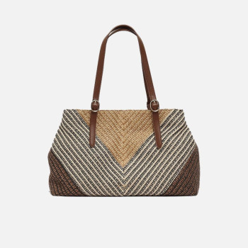 Borsa donna shopping grande Twinset Multicolor Straw
