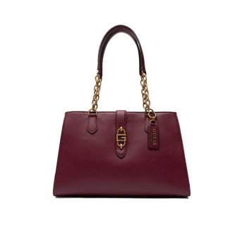 Borsa donna shopping quadrata Guess Square G Lux Carryall Merlot