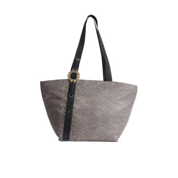 Borsa Donna Shopping Media Borbonese Op NaturaleNero  Valigeria.it