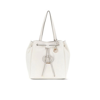 Borsa donna shopping media tipo secchiello Guess Calebra Off White