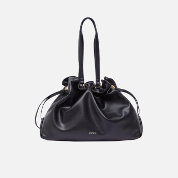 Borsa donna shopping media in tessuto Liu Jo Riccy Nero