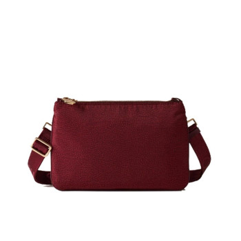Borsa donna tracolla con zip sopra Borbonese Merlot