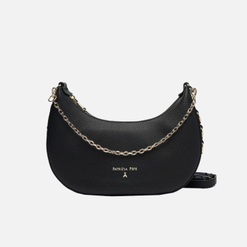 Borsa donna tracolla con zip sopra Patrizia Pepe Nero
