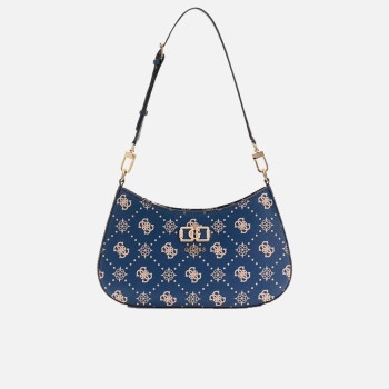 Borsa donna tracolla con zip sopra Guess Amilie Logo Navy Logo