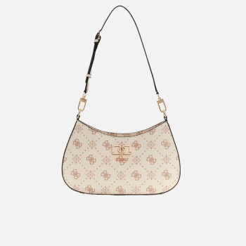 Borsa donna tracolla con zip sopra Guess Amilie Logo Vanilla Logo