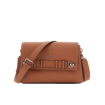 Borsa donna tracolla con patta Guess Gregoria Cognac